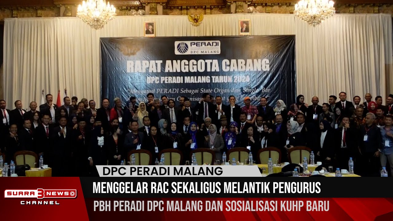 DPC PERADI MALANG MENGGELAR RAC SEKALIGUS MELANTIK PENGURUS PBH DAN SOSIALISASI KUHP BARU