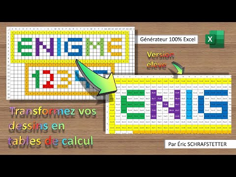 Excel : Transformez vos dessins en table de calcul à colorier