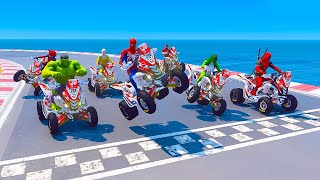 SPIDERMAN vs SUPERHERO The Amazing Digital Circus | Wild Stunt Racing Motorbikes 🏍🔥 GTA 5