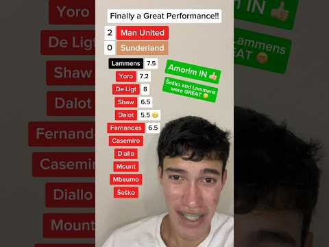 MAN UTD 2-0 SUNDERLAND PLAYER RATINGS 😁 | LAMMENS IS LOOKING GOOD 🧤 #manchesterunited