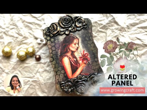 Panel - Mixed Media Panel - Decoupage Art on wood - Growing Craft