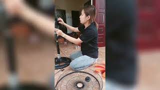 Cách lắp quạt lỡ thân sắt LTS1636| lắp quạt Senko dễ dàng| Quí Ni Channel #shorts