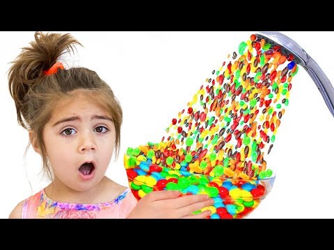 Nastya Artem y Mia una historia sobre una lluvia de dulces