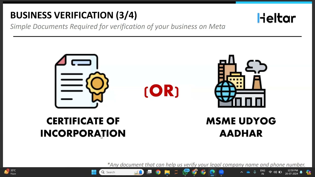 Documents Required for Meta Business Verification