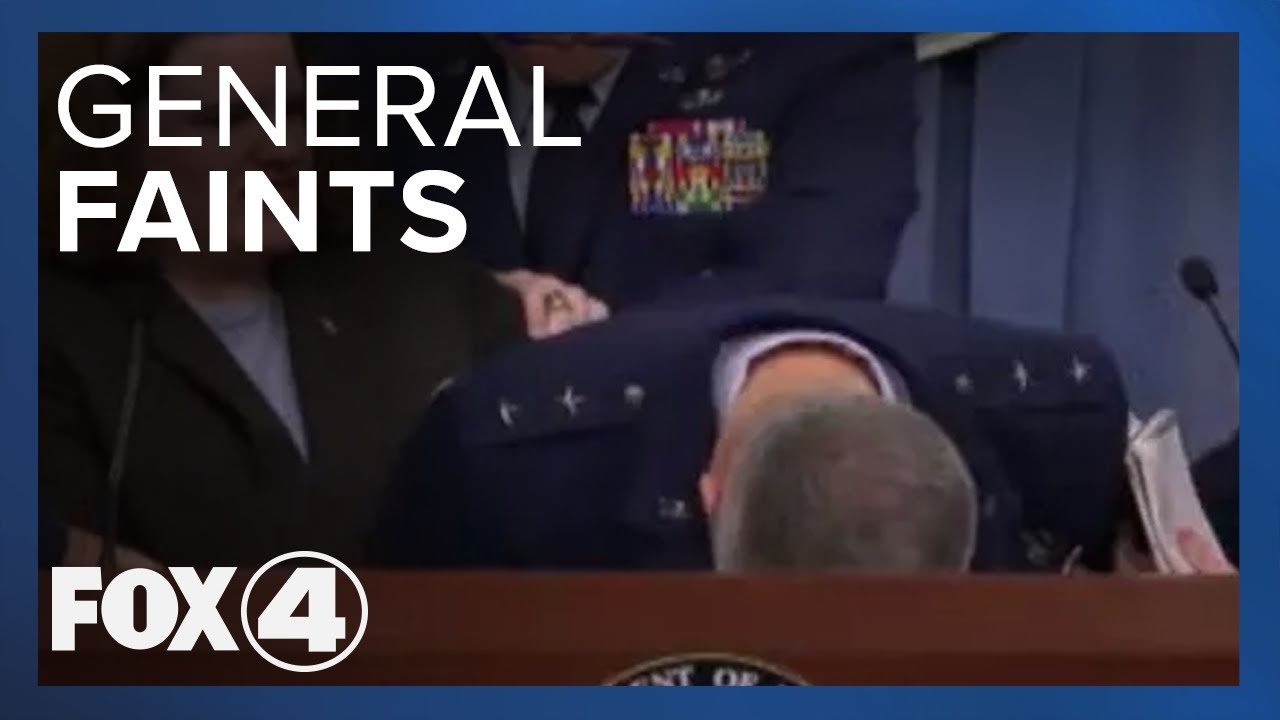 General faints at the podium