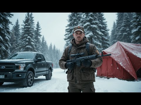 Solo Winter Hunt in Heavy Snow | Camping & Cooking in the Wild
