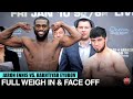 JARON ENNIS FLEXES & LOOKS DOWN ON BAKHTIYAR EYUBOV - FULL WEIGH IN AND FACE OFF VIDEO