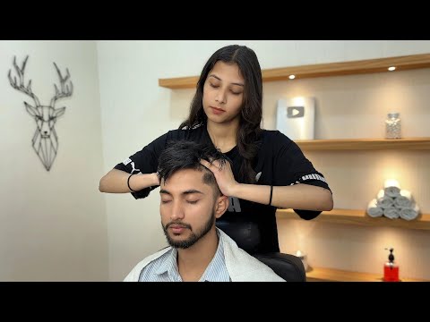 My Friend's FIRST HEAD MASSAGE by SHIVU BARBER 💆🏻‍♂️| Asmr massage ✨