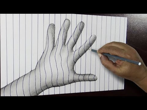 Drawing A 3D Hand - 3d Art | Optical illusion | Easy And Simple Steps |