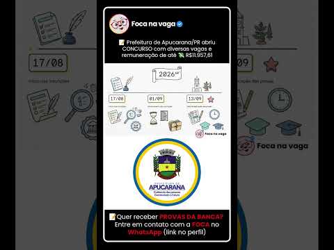PREFEITURA DE APUCARANA/PR: EDITAL PUBLICADO NO NORTE DO PARANÁ!