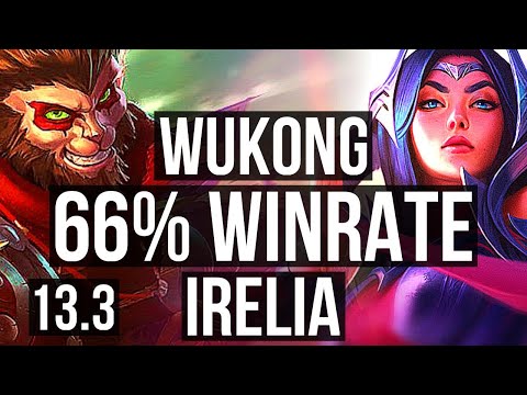 WUKONG vs IRELIA (TOP) | 8 solo kills, 66% winrate | EUW Master | 13.3