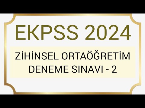 EKPSS 2024 - ZİHİNSEL ORTAÖĞRETİM 60 SORULUK DENEME SINAVI - 2 #ekpss