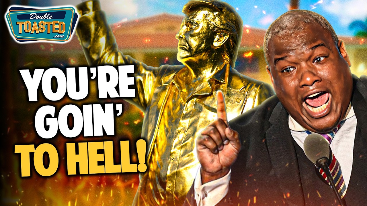 PEOPLE ARE WORSHIPING THE GOLDEN STATUE OF TRUMP!