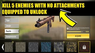 kill 5 enemies with no attachments equipped to unlock