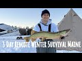 REMOTE Winter Camping In The Plane Catch Cook Day 1