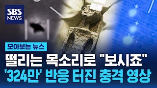 떨리는 목소리로 "보시죠"…미국이 숨겨왔던 UFO 영상? / SBS / 모아보는 뉴스