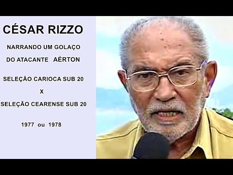 César Rizzo narrando um gol do Aérton