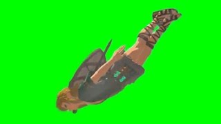 Link dropping from the sky Legend of Zelda Tears of the Kingdom green screen