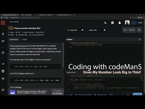 Learn Javascript | Codewars 6 kyu Season 2 - Does My Number Look Big in This?