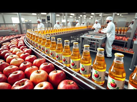 How Industrial Apple Juice is Made 🍎 | How Apple Juice is Produced in Factories