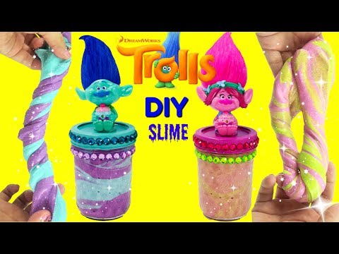 D.I.Y. DREAMWORKS TROLLS MOVIE Slime Poppy VS Branch Do It Yourself Glue Slime Recipe Video