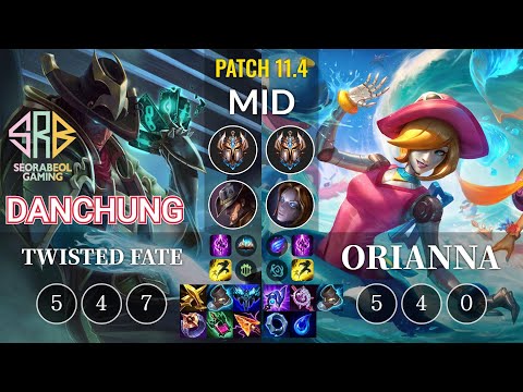 SRB Danchung Twisted Fate vs Orianna Mid - KR Patch 11.4