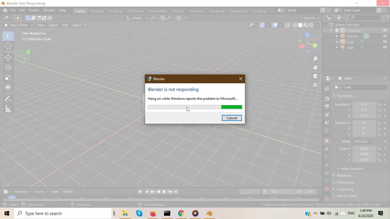 Blender 2.8a, 2.82, 2.9 Black Cube Material Problem Solved, Transparent Render Problem Solved