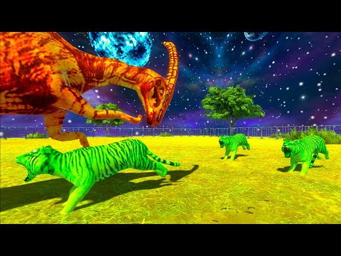 HOW MANY GREEN TIGERS TO TAKE DOWN COLORED HERBIVORE DINOSAURS