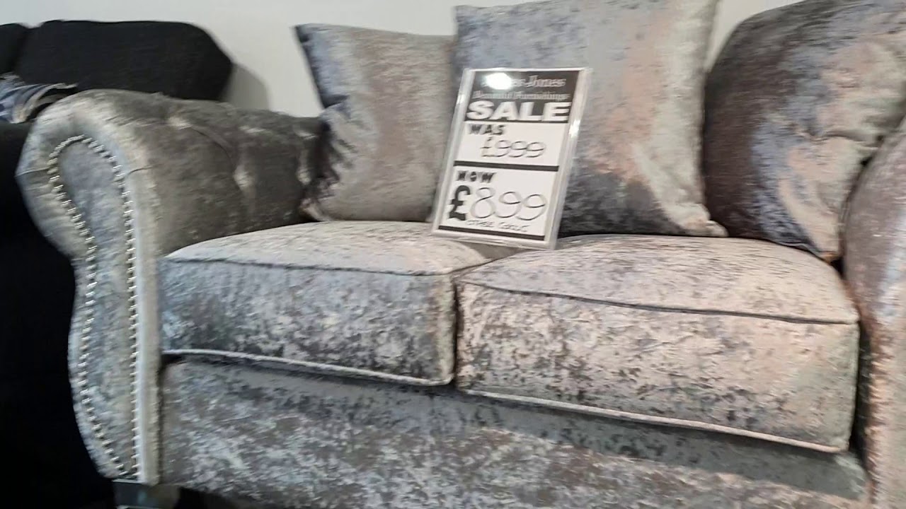 Crushed velvet sofa