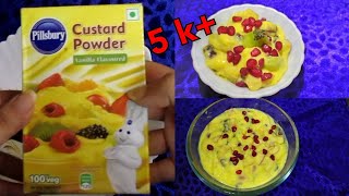 Fruit custard recipe||How to use Pillsbury custard powder||Healthy dessert||Food Syndrome