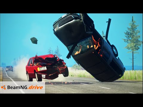 BeamNG.drive - Fatal Overtaking Car Crashes #1 | CrashCam Crash Compilation