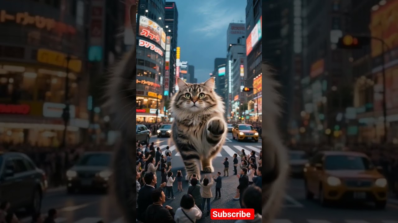 #GiantCat #ShibuyaCrossing #RealisticAIArt #ViralVideo #AIgenerated #HyperRealistic  #CuteButMassive