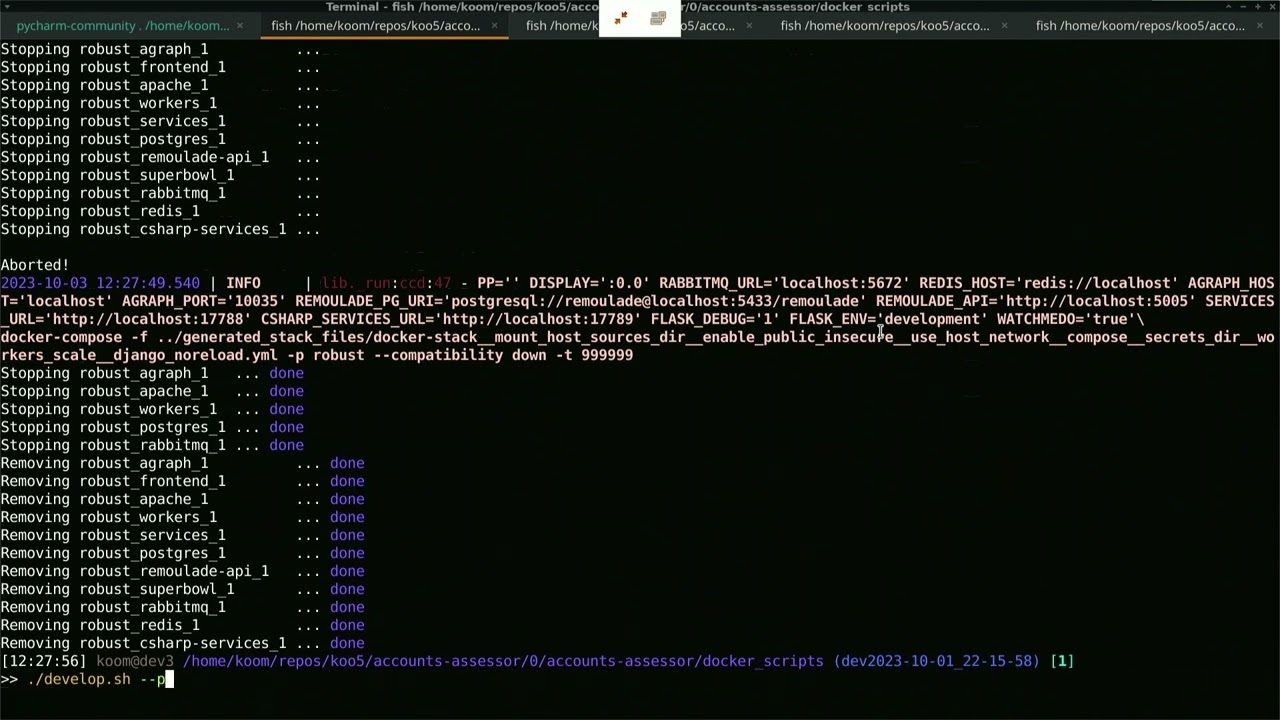 First run sh and develop sh