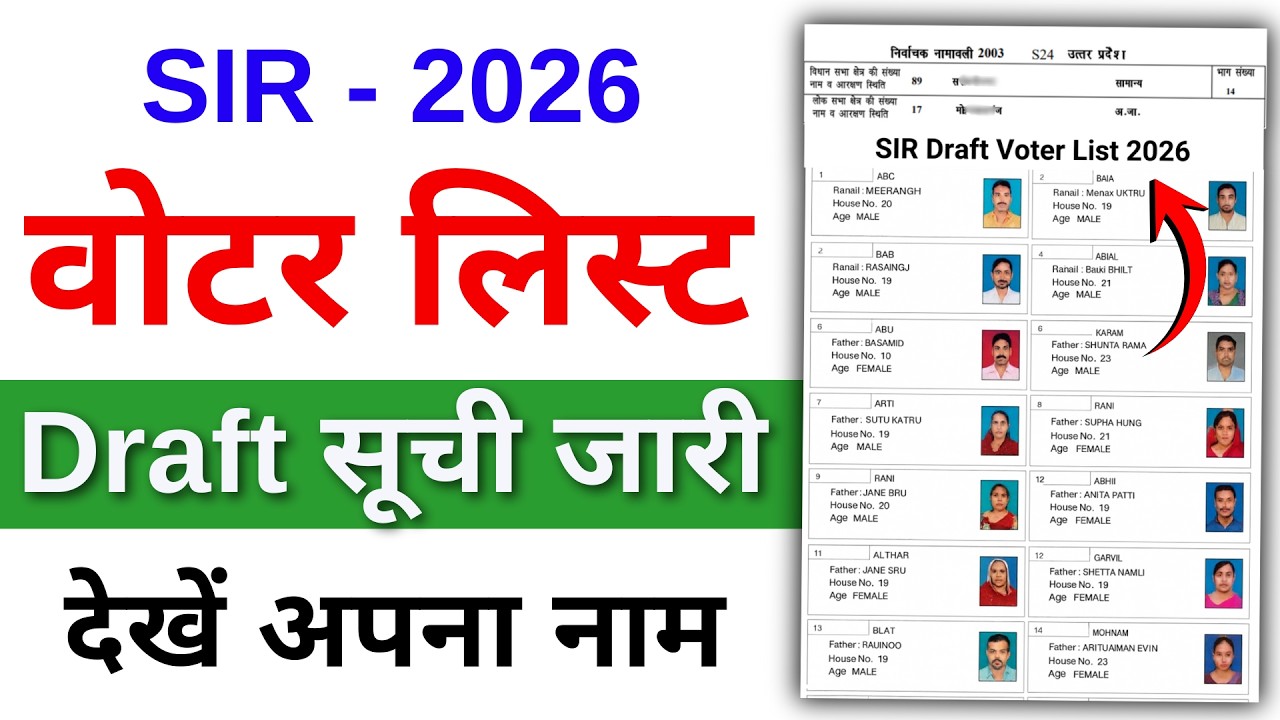 SIR Draft Voter List 2026 Download | SIR New Voter List 2025–26 | Step by Step | Download Kaise Kare