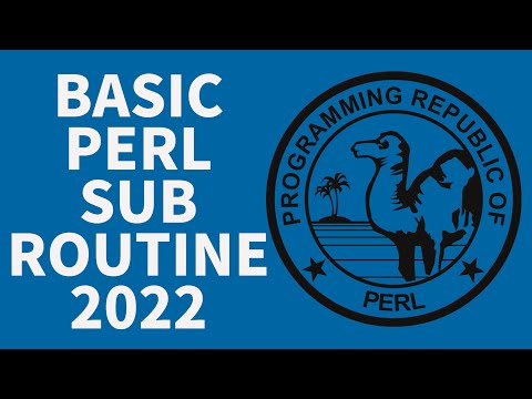 Perl Beginners Tutorial - Basic Subroutine 2022