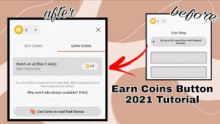 How to add *EARN COINS* button in Wattpad App—2021-2022 Tutorial