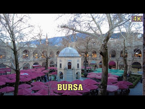 Cidade Velha Mística de Bursa, Turquia 🇹🇷 (passeio a pé 4K)