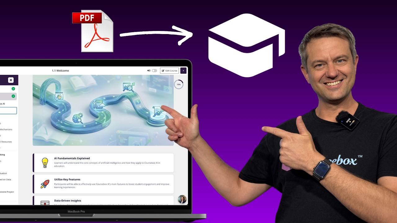 Turn a PDF into an online course in minutes (AI Tutorial) I Coursebox AI