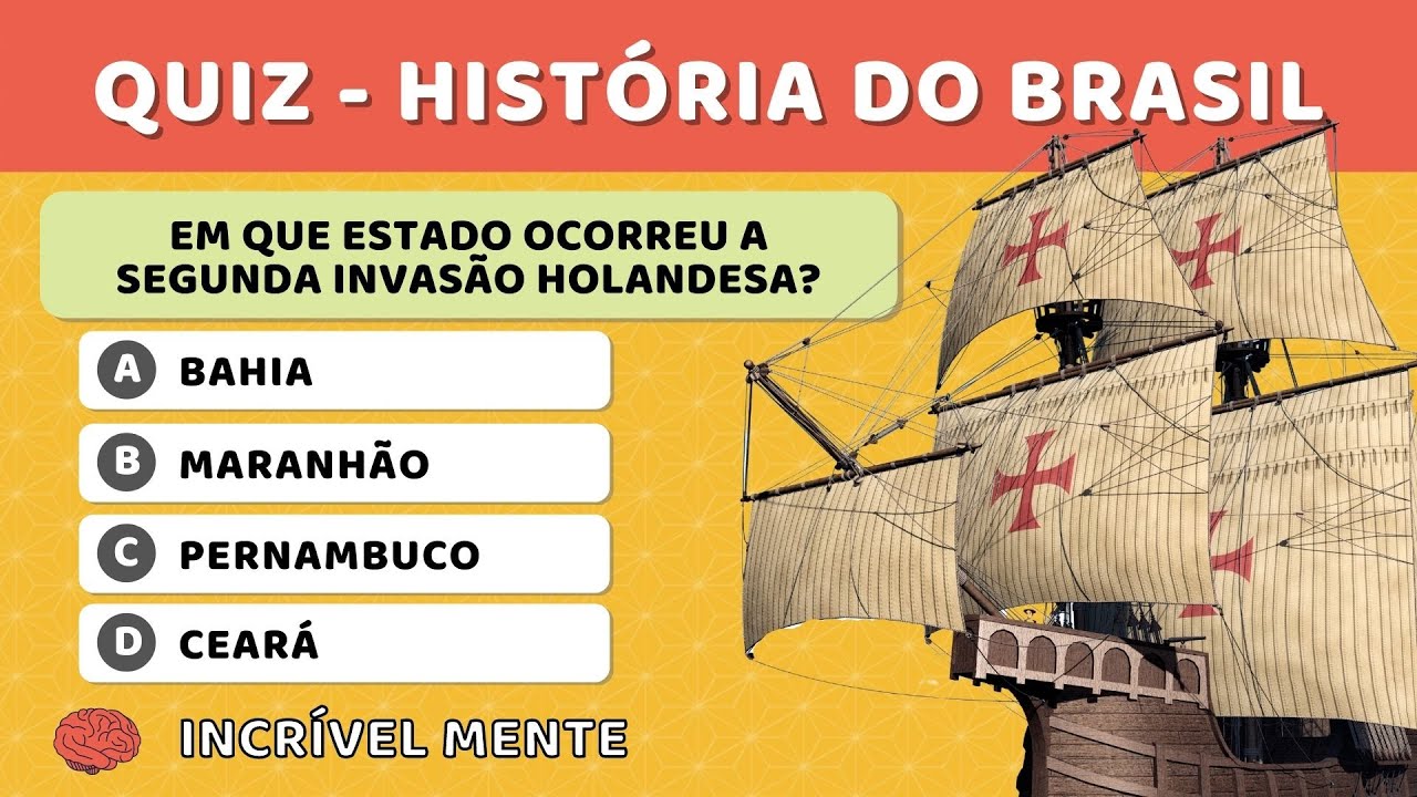 💥 QUIZ HISTÓRIA DO BRASIL #01 - Teste de 20 Perguntas Com Respostas Sobre A História Do Brasil