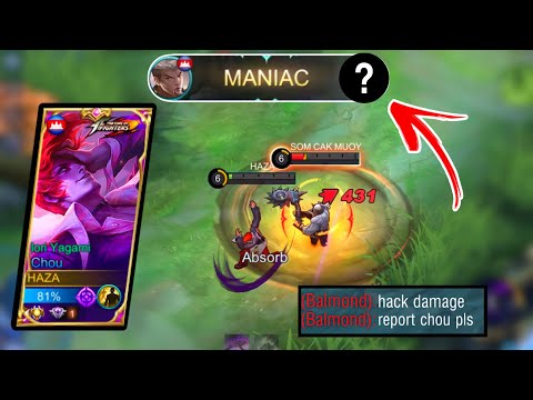MANIAC!! CHOU UNSTOPPABLE OFFLANER! | CHOU BY HAZA GAMEPLAY - MLBB