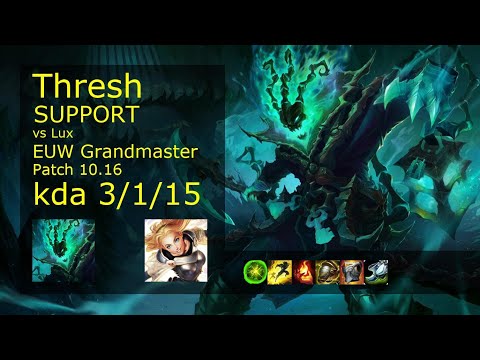 Thresh Support & Caitlyn vs Lux & Soraka - EUW Grandmaster 3/1/15 Patch 10.16 Gameplay