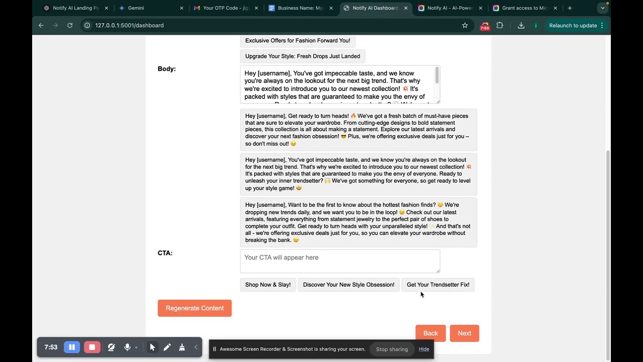 Notify AI Demo - AI Powered Marketing Intelligence
