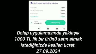 Dolap uygulamasında kesilen ücretler 27.09.2024