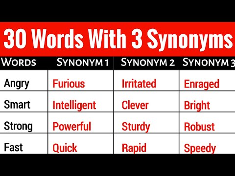 30 Common Synonym Words in English  - Words And Synonyms in English