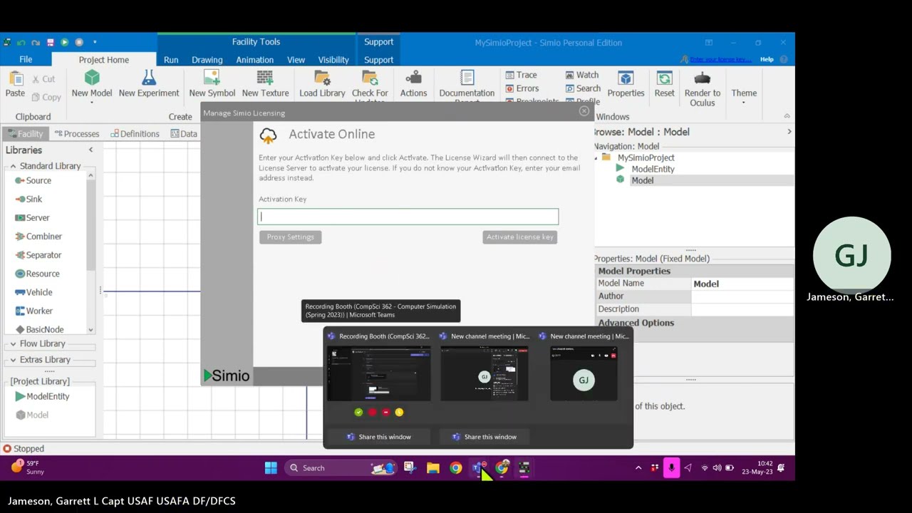Activating a Simio License
