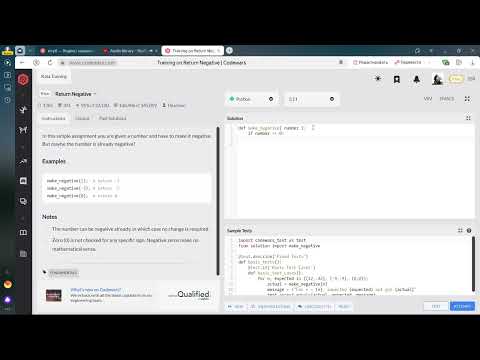 Codewars Return Negative Python 8 Kyu