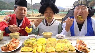 타임슬립먹방8가지[[모듬전(Assorted jeon, korean pancake)]]요리&먹방-Heungsam's family time slip&Mukbang eating show