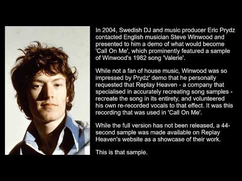 Steve Winwood - Valerie '04 (sample from the Call On Me re-recording by Replay Heaven)