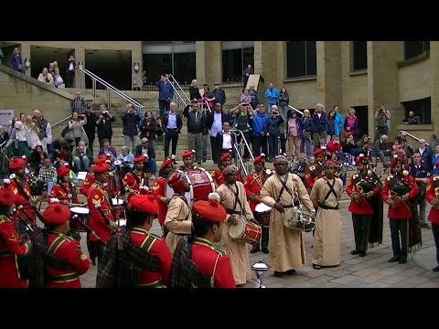 ROYAL ARMY OF OMAN PIPE BAND PERFORM AT GLASGOW'S PIPING LIVE FESTIVAL 2018.Part 1