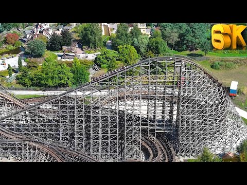 Video: Troy Drone Footage 6K EPIC GCI WOODEN COASTER Toverland, Netherlands